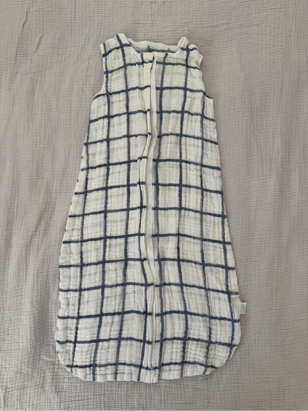 Mud Pie White and Navy Grid Sleep Sack